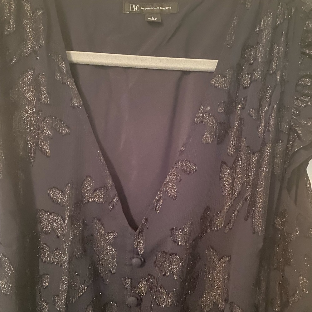 INC  International Party Dress Large Navy - Picture 2 of 6
